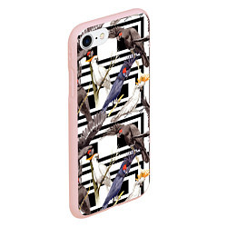 Чехол iPhone 7/8 матовый Попугаи Какаду, цвет: 3D-светло-розовый — фото 2