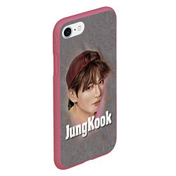 Чехол iPhone 7/8 матовый BTS JungKook, цвет: 3D-малиновый — фото 2