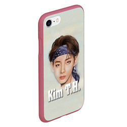 Чехол iPhone 7/8 матовый BTS Kim T.H., цвет: 3D-малиновый — фото 2