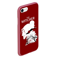 Чехол iPhone 7/8 матовый The Witcher: Blood Rain, цвет: 3D-малиновый — фото 2