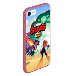 Чехол iPhone 7/8 матовый Brawl Stars, цвет: 3D-малиновый — фото 2