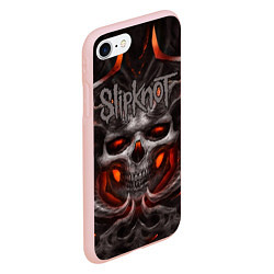 Чехол iPhone 7/8 матовый Slipknot: Hell Skull, цвет: 3D-светло-розовый — фото 2