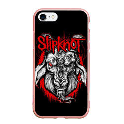 Чехол iPhone 7/8 матовый Slipknot: Devil Goat, цвет: 3D-светло-розовый