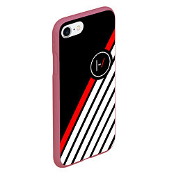 Чехол iPhone 7/8 матовый 21 Pilots: Black Logo, цвет: 3D-малиновый — фото 2