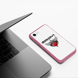Чехол iPhone 7/8 матовый Bon Jovi, цвет: 3D-малиновый — фото 2