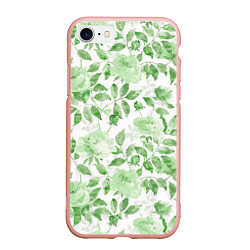 Чехол iPhone 7/8 матовый Пышная растительность, цвет: 3D-светло-розовый