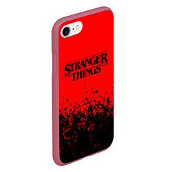 Чехол iPhone 7/8 матовый STRANGER THINGS, цвет: 3D-малиновый — фото 2