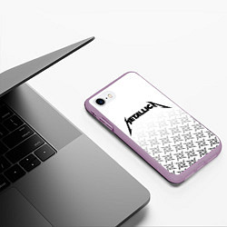 Чехол iPhone 7/8 матовый METALLICA, цвет: 3D-сиреневый — фото 2