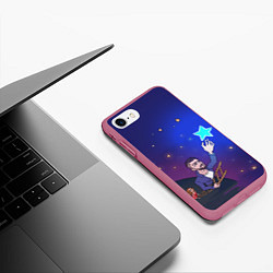 Чехол iPhone 7/8 матовый JONY Звезда, цвет: 3D-малиновый — фото 2