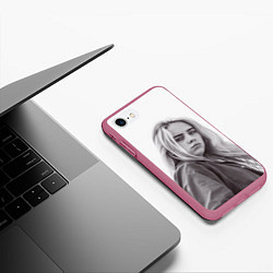 Чехол iPhone 7/8 матовый BILLIE EILISH, цвет: 3D-малиновый — фото 2