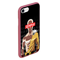 Чехол iPhone 7/8 матовый SENPAI ONE PUNCH MAN, цвет: 3D-малиновый — фото 2