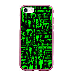 Чехол iPhone 7/8 матовый Billie Eilish: Bad Guy, цвет: 3D-малиновый