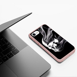 Чехол iPhone 7/8 матовый Wind - smoky skull, цвет: 3D-светло-розовый — фото 2