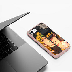 Чехол iPhone 7/8 матовый Dio Brando x Jotaro, цвет: 3D-светло-розовый — фото 2