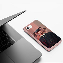Чехол iPhone 7/8 матовый Томас Шелби Peaky Blinders, цвет: 3D-светло-розовый — фото 2