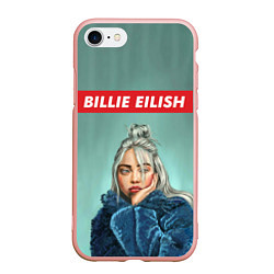 Чехол iPhone 7/8 матовый Billie Eilish, цвет: 3D-светло-розовый