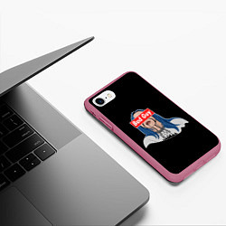Чехол iPhone 7/8 матовый Bad Guy, цвет: 3D-малиновый — фото 2