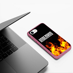 Чехол iPhone 7/8 матовый LINDEMANN: Flame, цвет: 3D-малиновый — фото 2