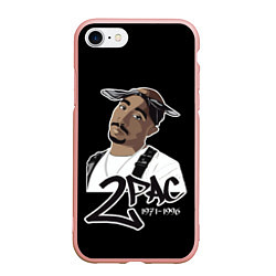 Чехол iPhone 7/8 матовый 2pac, цвет: 3D-светло-розовый