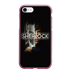 Чехол iPhone 7/8 матовый Sherlock, цвет: 3D-малиновый