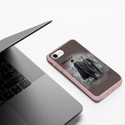 Чехол iPhone 7/8 матовый Sherlock, цвет: 3D-светло-розовый — фото 2