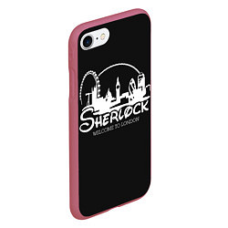 Чехол iPhone 7/8 матовый Sherlock, цвет: 3D-малиновый — фото 2