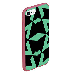 Чехол iPhone 7/8 матовый Abstract zigzag pattern, цвет: 3D-малиновый — фото 2