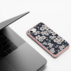 Чехол iPhone 7/8 матовый Цветочный букет, цвет: 3D-светло-розовый — фото 2