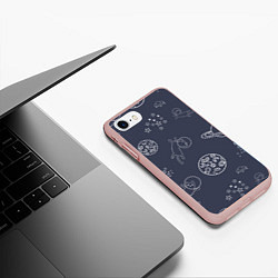 Чехол iPhone 7/8 матовый Космо киски, цвет: 3D-светло-розовый — фото 2