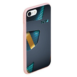 Чехол iPhone 7/8 матовый Mass Effect N7, цвет: 3D-светло-розовый — фото 2