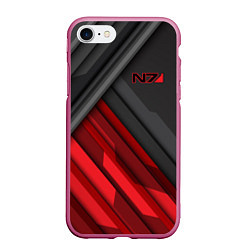 Чехол iPhone 7/8 матовый Mass Effect N7, цвет: 3D-малиновый