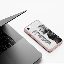 Чехол iPhone 7/8 матовый И смерти нет почетней той, цвет: 3D-светло-розовый — фото 2