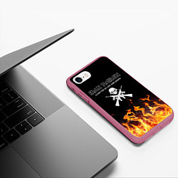 Чехол iPhone 7/8 матовый Iron Maiden, цвет: 3D-малиновый — фото 2