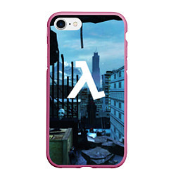 Чехол iPhone 7/8 матовый HALF-LIFE GAME, цвет: 3D-малиновый