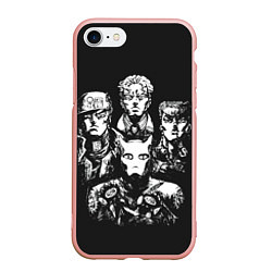 Чехол iPhone 7/8 матовый JoJo Bizarre Adventure, цвет: 3D-светло-розовый