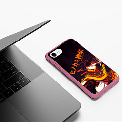 Чехол iPhone 7/8 матовый Клинок, рассекающий демонов, цвет: 3D-малиновый — фото 2