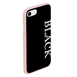 Чехол iPhone 7/8 матовый Чёрная футболка с текстом, цвет: 3D-светло-розовый — фото 2