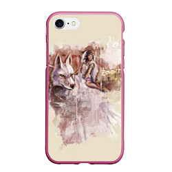 Чехол iPhone 7/8 матовый Princess Mononoke, цвет: 3D-малиновый