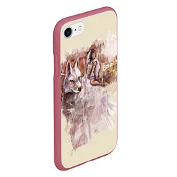 Чехол iPhone 7/8 матовый Princess Mononoke, цвет: 3D-малиновый — фото 2