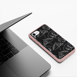 Чехол iPhone 7/8 матовый Кони, цвет: 3D-светло-розовый — фото 2
