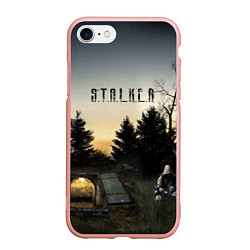 Чехол iPhone 7/8 матовый СТАЛКЕР 1, цвет: 3D-светло-розовый