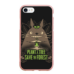 Чехол iPhone 7/8 матовый Plant a tree Save the forest, цвет: 3D-светло-розовый