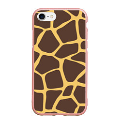 Чехол iPhone 7/8 матовый Окрас жирафа, цвет: 3D-светло-розовый