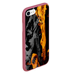 Чехол iPhone 7/8 матовый Black Gold, цвет: 3D-малиновый — фото 2