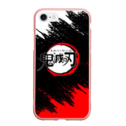 Чехол iPhone 7/8 матовый KIMETSU NO YAIBA, цвет: 3D-светло-розовый