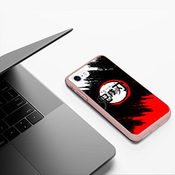 Чехол iPhone 7/8 матовый KIMETSU NO YAIBA, цвет: 3D-светло-розовый — фото 2