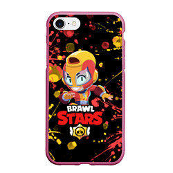 Чехол iPhone 7/8 матовый BRAWL STARS MAX, цвет: 3D-малиновый