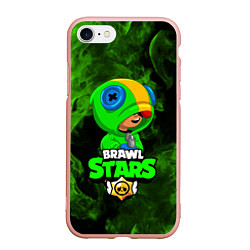 Чехол iPhone 7/8 матовый BRAWL STARS LEON, цвет: 3D-светло-розовый