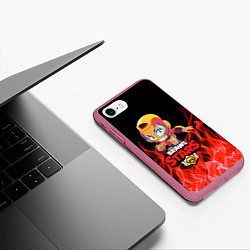 Чехол iPhone 7/8 матовый BRAWL STARS MAX, цвет: 3D-малиновый — фото 2
