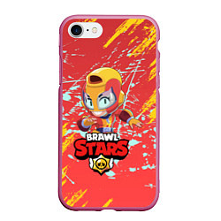 Чехол iPhone 7/8 матовый BRAWL STARS MAX, цвет: 3D-малиновый